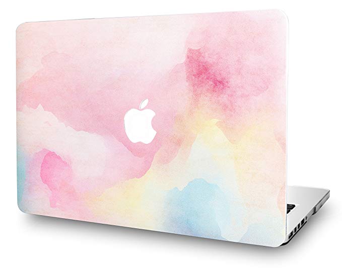 KEC Laptop Case for New MacBook Air 13" Retina (2019/2018, Touch ID) Plastic Case Hard Shell Cover A1932 (Rainbow Mist)