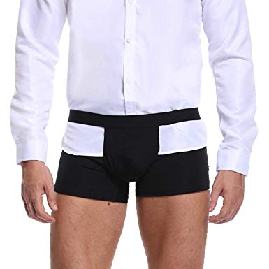 TELALEO Men's Upgrade Shirt Stays Underwear Non-slip Adjustable Elastic Cotton Boxer Brief shirt holders for men