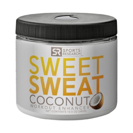 Sweet Sweat Coconut Workout Enhancer Gel - Made with Extra Virgin Organic Coconut Oil XL Jar 135oz