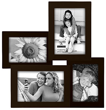 Malden Concept Espresso Wood 4-Opening Collage Frame, 2- 3 by 5-Inch and 2- 4 by 6-Inch