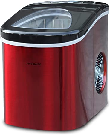 Frigidaire EFIC117-SSRED-COM Stainless Steel Ice Maker, RED