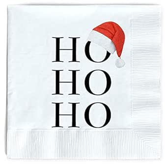 OLYPHAN Santa Napkins Funny Christmas Napkins Paper Cute Fun Holiday Party Napkin 40 Pack, Disposable 6.5 Inches Dinner Parties, Cocktail, Luncheon, Lunch Buffet, Appetizer, Dessert