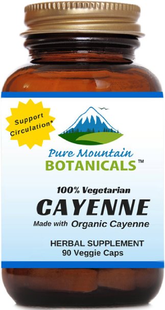 Cayenne Pepper Capsules - 90 Kosher Caps - Now with 500mg Organic Cayenne Pepper Fruit Powder - Nature's Best Hot Supplement