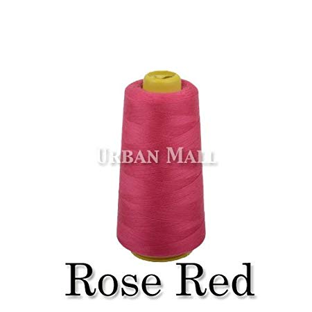 6000 Yards Rose Red Sewing Thread All Purpose 100% Spun Polyester Spools Overlock Cone (Upholstery, Canvas, Drapery, Beading, Quilting)