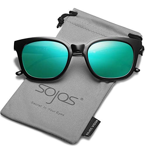 SOJOS Classic Polarized Sunglasses for Women Men Mirrored Lens SJ2050