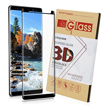 Galaxy Note 8 Screen Protector,Note 8 Glass Screen Protector,Linycase [Anti-Scratches][High Touch Sensitivity] Screen Protector for Samsung Galaxy Note 8 -Black (black)