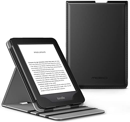 MoKo Case Fits All-New Kindle (10th Generation, 2019) / Kindle (8th Generation, 2016), Premium Vertical Flip Cover with Auto Wake/Sleep Function - BLACK