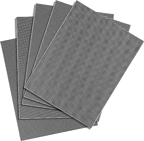 5 Pieces Black Plastic Mesh Canvas Plastic Mesh Sheets for Embroidery Crafting Knit and Crochet Projects Acrylic Yarn Crafting, 13.2 x 10.2 Inch