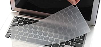 JuYuish Transparent Silicone Keyboard Cover Compatible for 2018 Newest Release MacBook Air 13 inch with Touch ID Model A1932 ( It Doesn't Compatible Old MacBook Air 13" Model A1369 & A1466) (Clear)