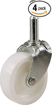 Shepherd Hardware 9053 1-1/4-Inch Plastic Stem Casters, 4-Pack