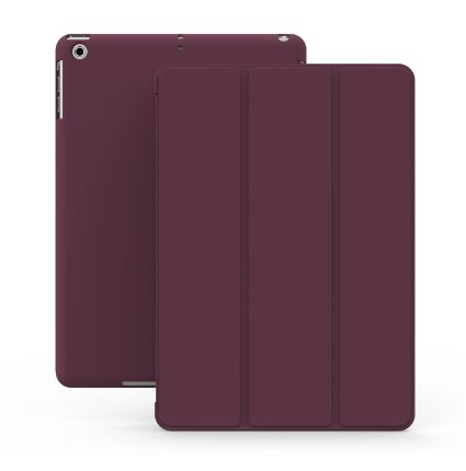 iPad Mini  Mini 2 Retina  Mini 3 Case - DUAL Purple Super Slim Cover with Rubberized back and Smart Feature For Apple iPad Mini Tablet