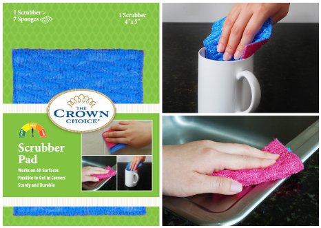 Scrubber Sponge Pad 3 Pk for Dishwashing Scrubbing Cleaning  Scratch Free Scrubber  VERY Durable and Strong Scrub Strength  No Mildew Smell from Sponges Dishcloth Cotton Rags or Wash Cloths  The ONLY Sponge Scrubby You Need