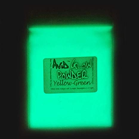 Yellow Green Glow Powder -Neutral in Daylight .53oz (15g); - Glow in The Dark Pigment Powder for Resin, Slime, Nail Polish, Paints, Coatings, Acrylic Powder; Premium Encapsulated Strontium Aluminate