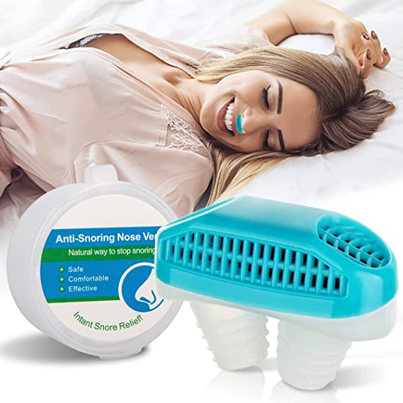 Anti Snoring Devices, Upgrade All in 1 Nose Air Purifier Vents Plugs Clip for CPAP Users, Snoring Reduce for Women Men, Stop Snoring Sleep Aid Nasal Snore Reducing for Better Sleep Blue