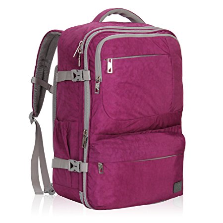 Hynes Eagle 44L Flight Approved Carry on Backpack Travel Bag, Purple