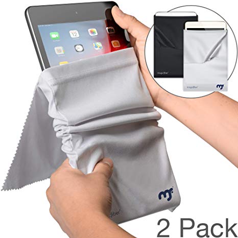 MagicFiber Microfiber iPad Sleeve Case (2 Pack) Light Protection and Screen Cleaning for iPad 9.7, 10.5, Pro, New iPad Air - Compatible with 9.7-11 Inch iPad Tablets