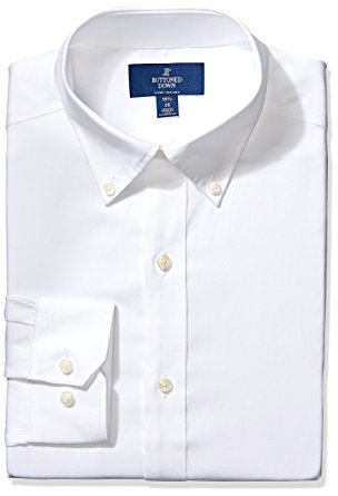 Buttoned Down Men's Fitted Button-Collar Solid Non-Iron Dress Shirt