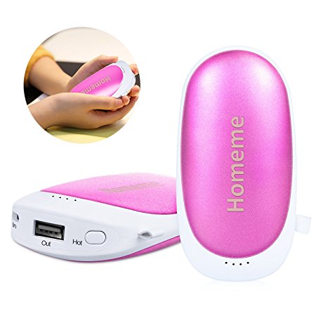 Hand Warmer - Homeme USB Rechargeable Hand Heater & Portable 5200 mAh Power Bank 2-in-1