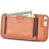 iPhone 6S Leather Case Wallet Case ZVE KICKSTAND Ultra Slim Protective Leather Wallet Cover Case with Stand Feature and Credit Card ID Holders pull-tab Carrying Case for Apple iPhone 66S 47 inch Brown