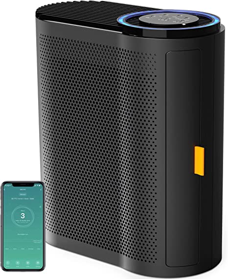 AROEVE Air Purifiers for Large Room Up to 1095 Sq Ft Coverage with Air Quality Sensors WIFI Version and Auto Function Air Cleaner Remove 99.97% of Particles for Home, Bedroom and Office, MK04- Black