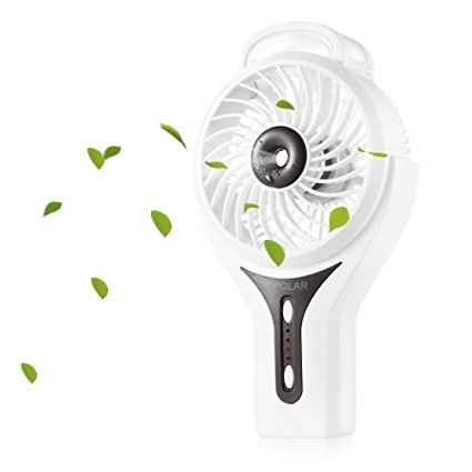 OPOLAR Handheld Misting Portable Fan, Mini USB fan with Cool Humidifier, 2200mAh Rechargeable Battery, 20ml Water Tank, Dual Misting Modes, 3 Speeds, Personal Portable Fan, Outdoor Fan, Desktop Fan-White