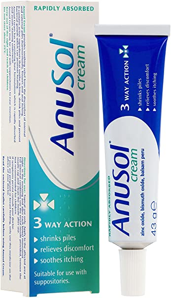 Anusol Cream for Haemorrhoids Treatment - Shrinks Piles, Relieves Discomfort and Soothes Itching - 43 g Tube