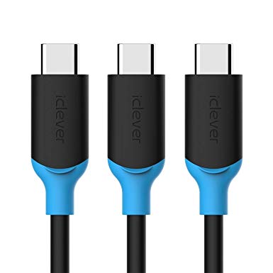 USB C to C Cable (3-Pack, 3 x 4.2ft), iClever USB C to USB-C 3.0 Cable High Durability Fast Charging Cable for MacBook, Samsung Note 8, S8, S8 , Nintendo Switch, Google Pixel, Nexus 6P 5X