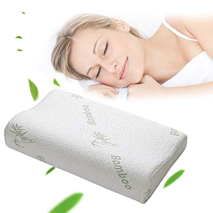 Bamboo Memory Foam Pillow - Sleeping Contour Pillow Orthopedic Anti Snore to Prime Soft Supportive Comfortable Memory Foam Sleep Pillow 50×30cm