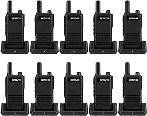 Retevis RB47 Radios Walkie Talkies, Waterproof Version RT22, Rechargeable Adults 2 Way Radios Long Range, Mini Size, Handfree, for Business School Restaurant(10 Pack)