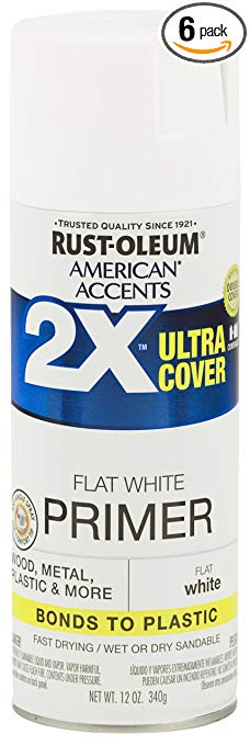 Rust-Oleum 327914-6PK American Accents Ultra Cover 2X Primer, 6 Pack, White