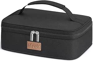 Lifewit Sac Isotherme Repas Petit, Thermique Lunch Box pour Hommes Femmes, Glaciere Souple Sac Gamelle Lunch Bag avec Poignée pour Pique-nique Travail Bureau École, Noir 4L