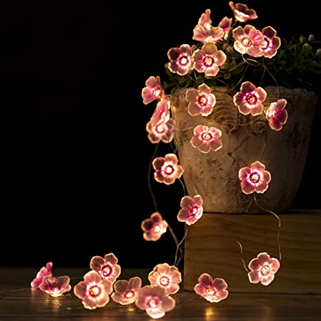 Onemore Led String Lights Fairy Lights, 10ft 30 LEDs Battery Operated LED String Lights for Kids Girls Bedroom Christmas Easter Halloween Valentine's Day Spring Independence Day Wedding Party Cottagecore Room Decor (Flower)