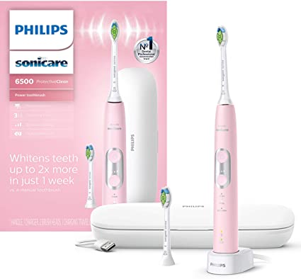 Philips Sonicare ProtectiveClean 6500 Rechargeable Electric Toothbrush, HX6462/06, Pink