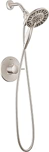 Delta Faucet Albion 14 Series Single-Handle Shower Faucet, Brushed Nickel Shower Trim Kit with In2ition 2-in-1 Dual Hand Held Shower Head, Spotshield Brushed Nickel T142855-SP-I (Valve Not Included)