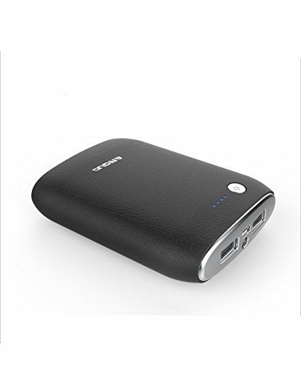 Power Bank，Anguo 10000 mAh Power Bank Portable Charger External Battery Charger for iPhone7 Plus 6s 6 Plus, iPad, Samsung Galaxy, Nexus, HTC and More - Black