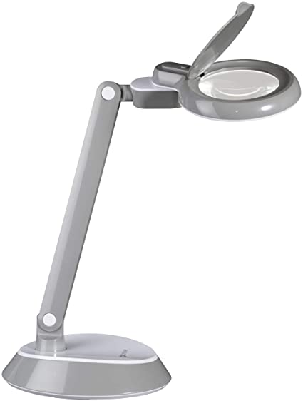 OttLite LED Space-Saving Magnifier Desk Lamp with Optical-Grade Magnification