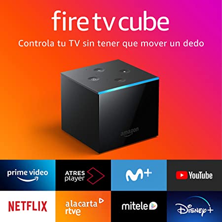 Fire TV Cube, Reacondicionado Certificado | Reproductor multimedia en streaming con control por voz a través de Alexa y Ultra HD 4K