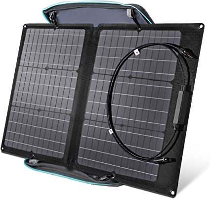 EF ECOFLOW 60W Foldable Solar Panel for Power Station, Portable Solar Charger with Adjustable Kickstand, Waterproof IP67 for Outdoor Camping RV Off Grid System