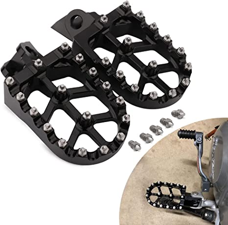 JFG RACING Dirt Bike Foot Pegs,CNC Motorcycle Foot Pegs Footpegs Foot Rests Foot Pedals For KX65 2000-2020/KX80 1998-2000/KX85 2001-2020/KX100 1998-2020/RM65 2003-2005/RM100 2003 - Black