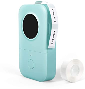 Phomemo D30 Bluetooth Label Maker-Small Wireless Label Printer,Thermal Label Maker Machine Compatible with iOS   Android, Great for Home, Office, Supermarket,Include 1Roll Thermal Paper, Color：Green