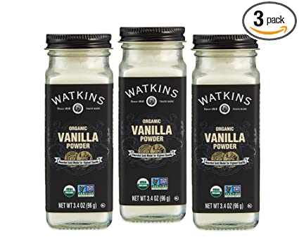 Watkins Gourmet Organic Spice Jar, Vanilla Powder, 3.4 oz. Bottle, 3-Pack