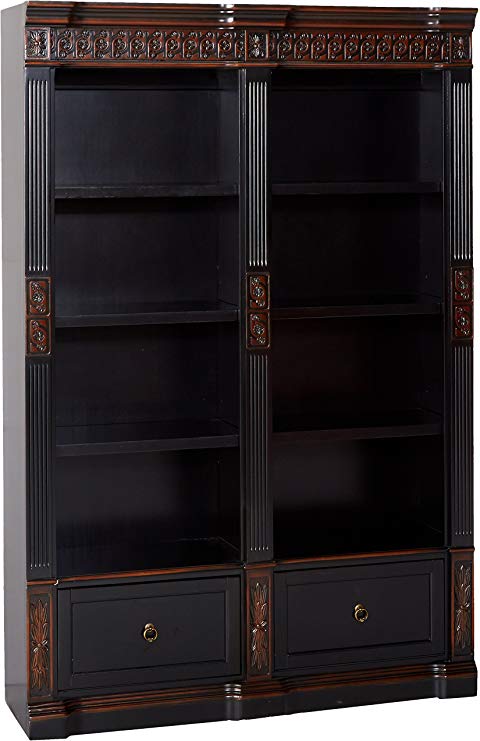 Rowan Carved Combination Bookcases Chestnut