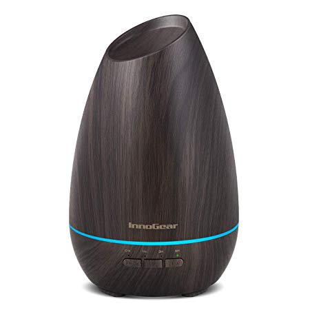 InnoGear 400ml Aromatherapy Essential Oil Diffuser Aroma Essential Oil Cool Mist Humidifier with 4 Timer Settings Adjustable Mist Mode Waterless Auto-off for Home Office Bedroom
