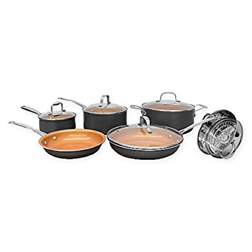 Gotham Steel 10-Piece Kitchen Nonstick Ti-Cerama Frying Pan and Cookware Set