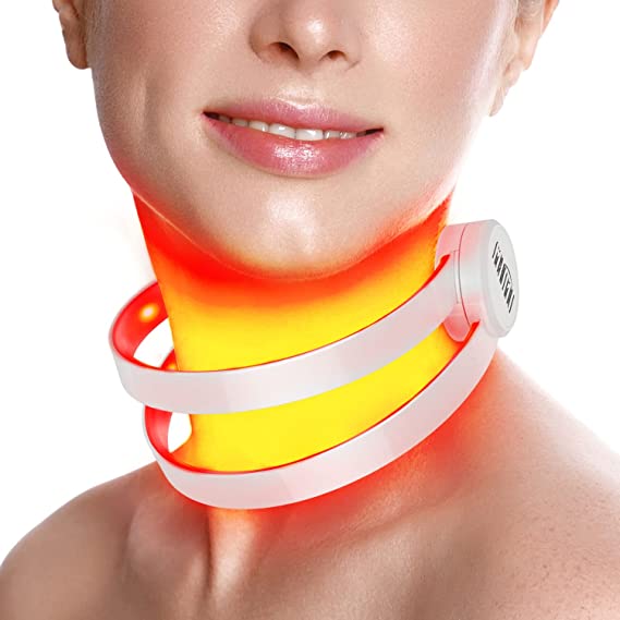 NEWKEY Red Light Therapy Mask for Neck Wrinkles, Wireless LED Neck Mask Anti-Aging Device, Red Light 630nm and Infrared 850nm for Creepiness Fine Lines Tech Turkey Neck Wrinkles,Soft Silicone for Comfort Wear I Large Coverage I Rechargeable I One Key to Control