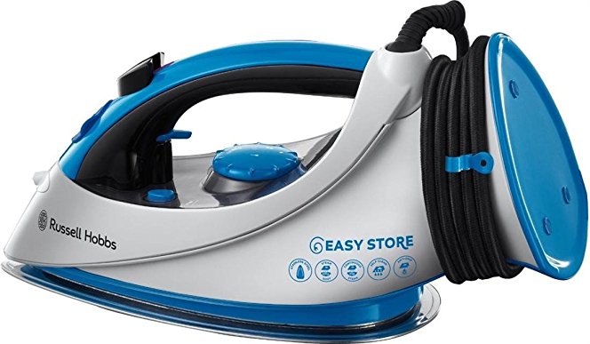 Russell Hobbs Easy Store Wrap and Clip Iron 18616, 2400 W - White and Blue