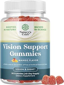 Zeaxanthin Plus Lutein Gummies for Adults - Potent Lutein Eye Vitamins for Vision and Blue Light Protection - Daily Gummy Lutein Eye Health Supplements for Adults Dry Eyes and Eye Strain Support