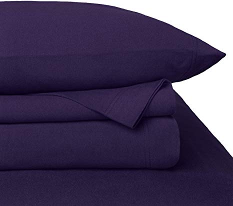 Baltic Linen Jersey Cotton Sheet Set Full Purple 4-Piece Set