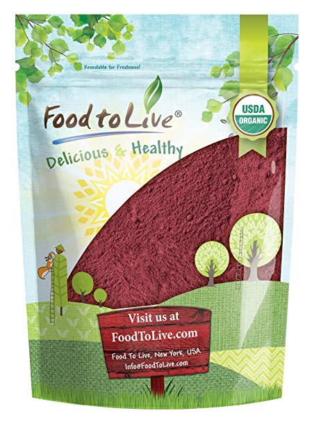 Organic Beet Root Powder, 2 Pounds — Non-GMO, Raw, Kosher, 100% Pure, Vegan Superfood, Bulk, Rich in Iron and Fiber, Great for Juices, Drinks, and Smoothies