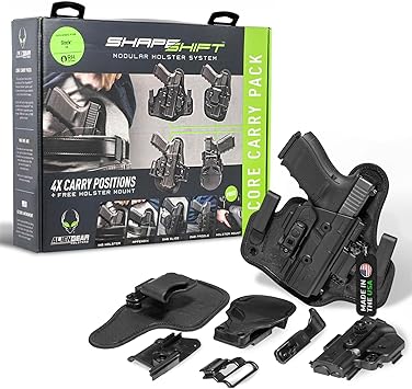 Alien Gear Shapeshift 4 in 1 Holster - IWB, Appendix, OWB Paddle, and OWB Belt Slide Included - Concealed and Open Carry - Tuckable - Right/Left Hand Draw